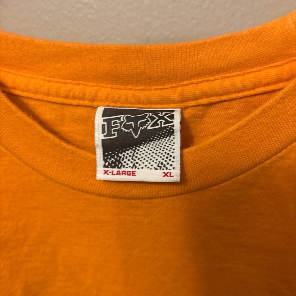 Mens Orange Fox Racing T-Shirt with Blue Graphic XL #fox #rackng - Picture 2 of 4